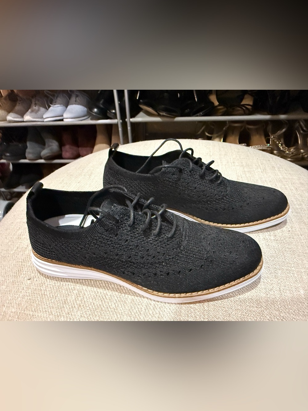 Cole Haan The Original Grand Black Knit Sneakers Size 6.5 NWOT